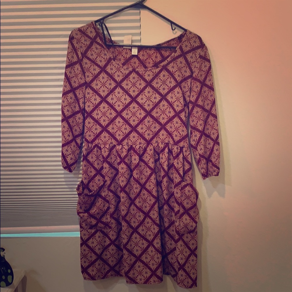 Women’s Maroon Dress with Pockets